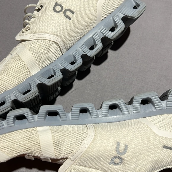 On Running Cloud 5 White Chambray Running Sneakers Shoes Womens Size 9 - Picture 11 of 14